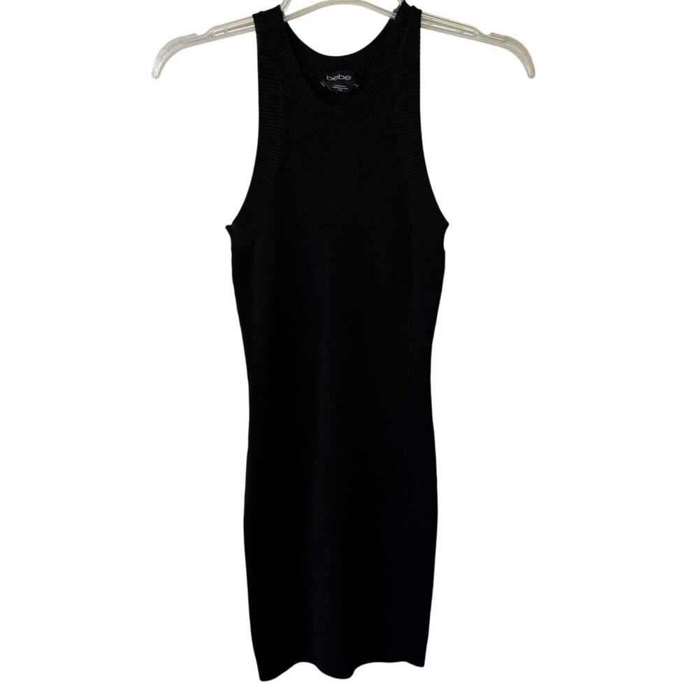 Bebe Black Ribbed Bodycon Size M - Picture 1 of 8